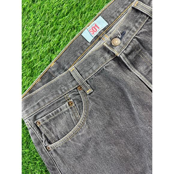 Levi’s 501 XX Mens Jeans Gray Black Wash Straight Leg Button Fly Red Tab W40 L32 - Picture 11 of 16
